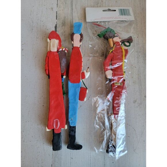 Sterling claydough Soldier Santa Claus long ornament figure Xmas set decor - Picture 6 of 9